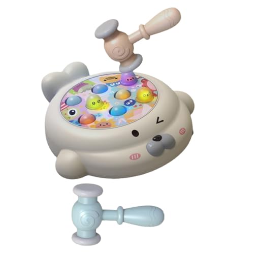 Gatuida Jouet à Marteler Jeu D'attaque De Taupe pour Bébé 1-3 Ans, Ensemble 2 Maillets en Plastique Léger, Jouet Éducatif D'éveil Moteur, Adapté Maison Parc École