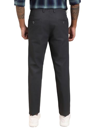 Pantalon stretch coton coupe droite noir finition devant plat soignée - 2