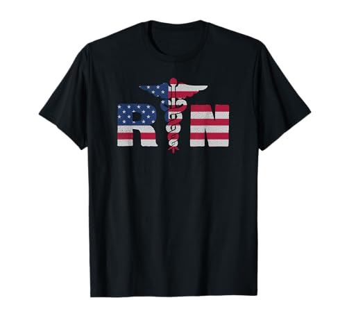 Nurse Appreciation Gift Shirt RN American Flag July 4th T-Shirt