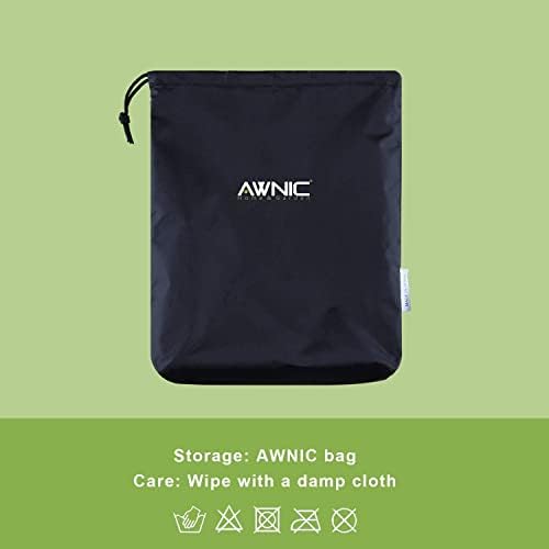 AWNIC 3 Seater Garden Swing Seat Cover Waterproof, 420D Swing Chair Covers Windproof Anti-UV Heavy Duty Fabric Large Outdoor Garden Hammock Cover with Zips 210x125x170cm Black