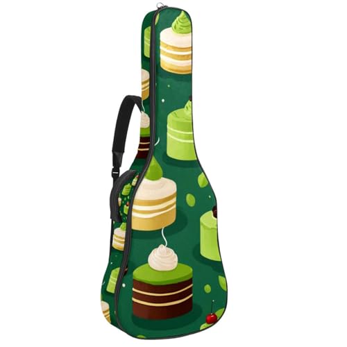 Sac pour guitare acoustique 101,6 cm vert avec motif dessert et poches