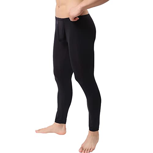 YUFEIDA Men's Sexy Underwear Bottoms Low Rise Leggings Pants Mesh Long Trousers4