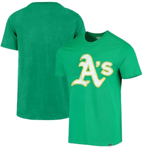 Image of 47 Brand MLB Men's Team Color Distressed Imprint Primary Logo Short Sleeve Baseball T-Shirt