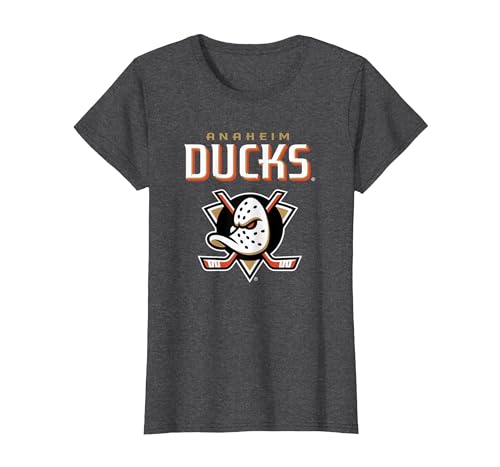 Anaheim Ducks Power Play Dark Heather Officially Licensed T-Shirt, Women, Dark Heather Grey, Medium