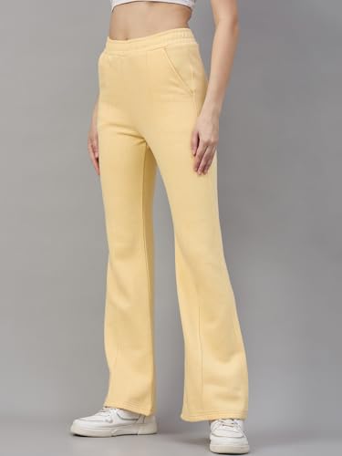 Image of 98 Degree North Women Flared Fleece Track Pants-GL1315-ALMOND