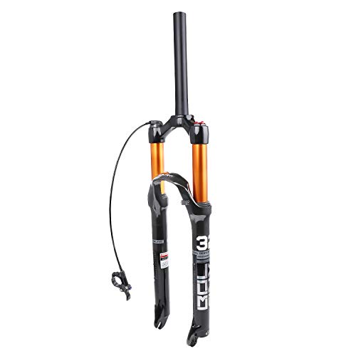 26 / 27.5 / 29 pouces fourche de suspension de vélo vtt, pivot conique et fourche avant de Direction à tube droit , verrouillage manuel et verrouillage à distance Cover