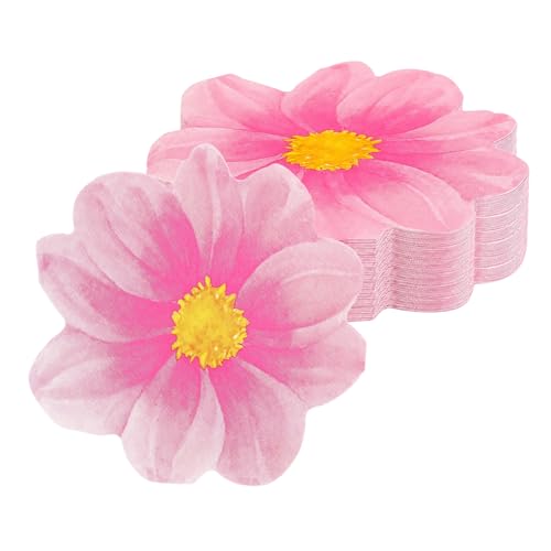 50 Stück Servietten Blumen Rosa Einweg Floral Papierservietten Blumen Deko Cocktailservietten für Braut Shower Hochzeit Geburtstag Sommer Dinner Party Tischdeko