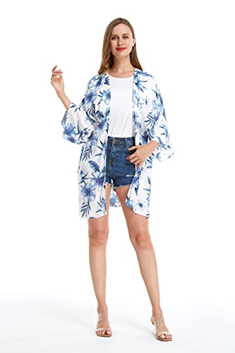Image of Women's Hawaiian Open Front Kimono Top Signature Prints | Open Front Design; Lightweight Rayon; Signature Tropical Prints; Relaxed Fit; Resort Vacation Style