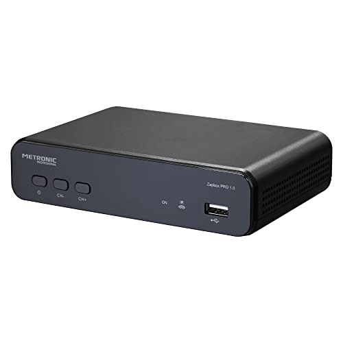 Metronic Zapbox PRO 1.0 Digital terrestre DVB T2 con mando a distancia, decodificador con reproductor USB, puerto HDMI y enchufe SCART, Dolby Audio, sintonizar canales HD