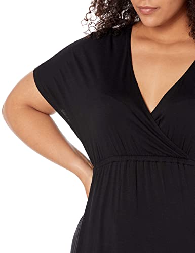 Amazon Essentials Women's Plus Size Waisted Maxi Dress (Available In Plus Size), Black, Medium #TOP4