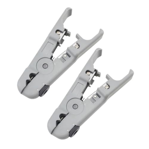 MUCKLILY 2 Piezas Pelacables Herramienta Cortadora De Alambre Ajustable Herramienta De Alambre Multifuncional Herramienta De Stripper De Alambre Herramienta De Cable Ethernet Light Grey Abs