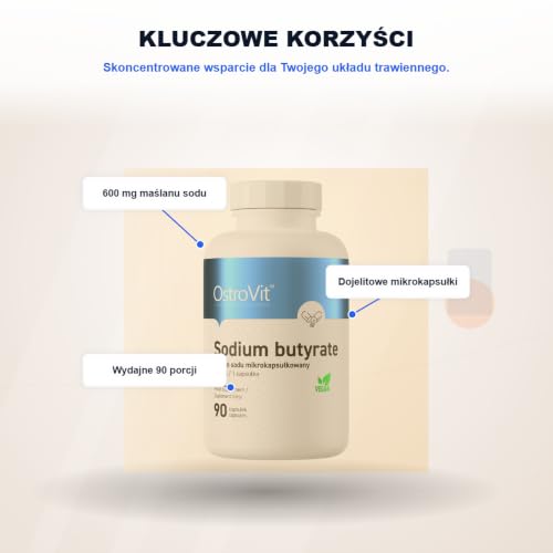 Sodium Butyrate 600mg (30% Buttersäure) - Butyric Acid Natriumbutyrat - 90 Vege Kapseln – Ansicht 6