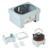 Azwood Estufa de alcohol plegable portátil, quemador de combustible sólido grueso y horno para camping, senderismo, picnic, barbacoa, tamaño de bolsillo (modelo actualizado)