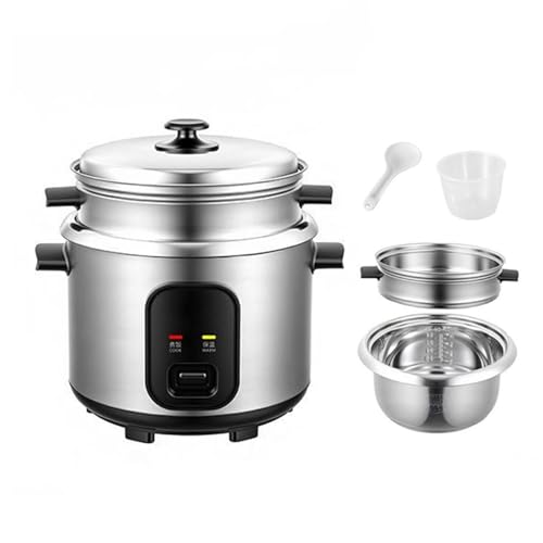 Cuiseur À Riz Et Cuiseur Vapeur, Bol Intérieur Antiadhésif En Acier Inoxydable 304, Fonctions Cuisson/réchauffement, Comprend Une Tasse À Mesurer Et Une Cuillère, 220-240 V(2 liters)