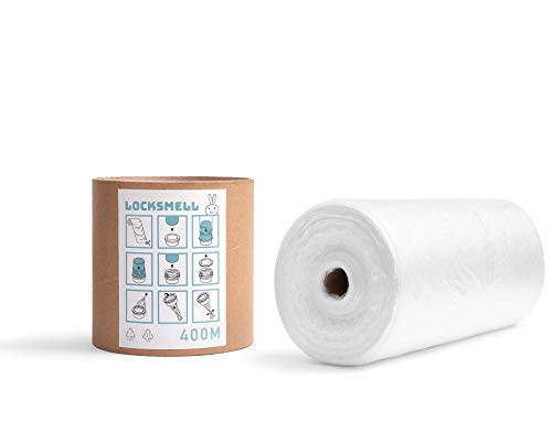 LOCKSMELL Nappy Bin Liner 400m Compatible con los cartuchos Tommee Tippee Sangenic | Equivalente a 32 Recargas Sangenic + TUBO DE RECAMBIO