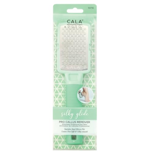 Image of CALA Silky Glide Pro Callus Remover Foot File (Mint), Stainless Steel Micro-File Wide Surface for Wet /Dry Skin, Ultra-Soft Handle for Comfort & Control, Reusable, Easy-Clean