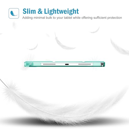 ProCase Smart Case for Lenovo Tab M11/Tab K11 LTE 11" 2024 TB330FU with Pen Holder, Slim Stand Tri-Fold Hard Shell Protective Tablet Cover Translucent Back Case Support Auto Wake/Sleep -Mintgreen