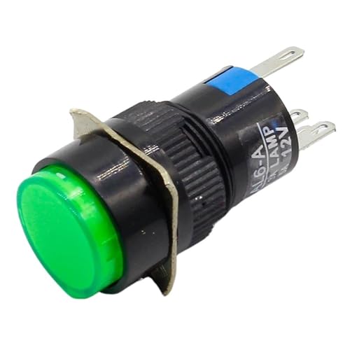 Interruptor de botón momentáneo con LED de 16mm y 220V para paneles CA 6