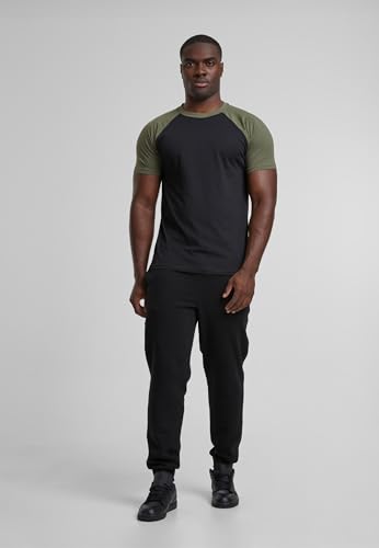 T-Shirt Di Urban Classics - Raglan Contrast Tee - S A 4XL - Uomo - Nero/Oliva - 9