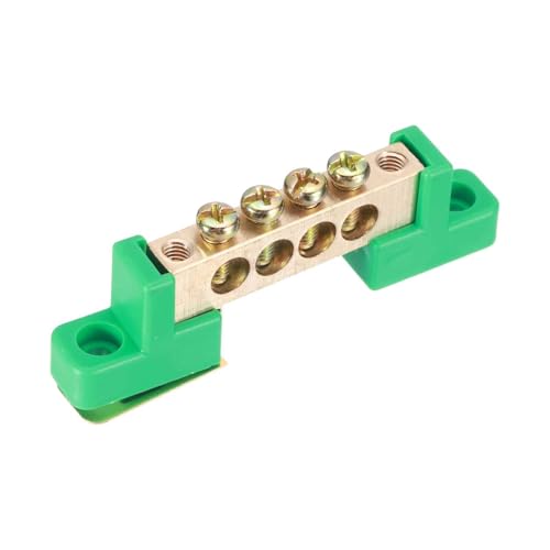 Bornier laiton 4 positions MECCANIXITY vert pour distribution électrique x5