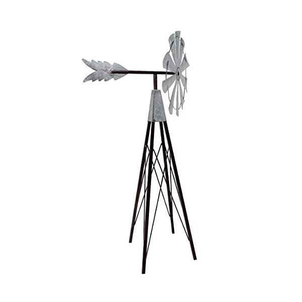 Alpine Corporation JUM368 Alpine Garden Stake Metal Wind Spinner, Bronze and Silver