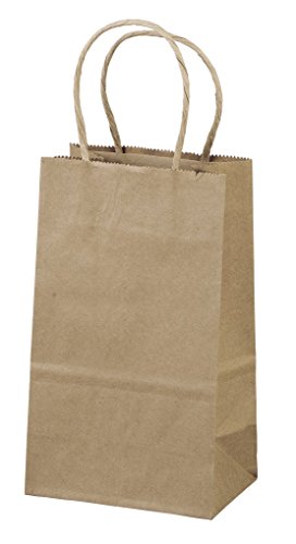 Flexicore Packaging 5.25"x3.25"x8" - 50 pcs-Brown Natural Kraft Paper Bags, Shopping, Merchandise, Party, Gift Bags