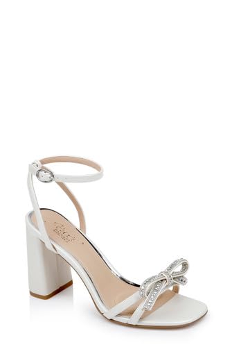 Jewel Badgley Mischka Hillary Block Heel Sandal with Rhinestone Bow2