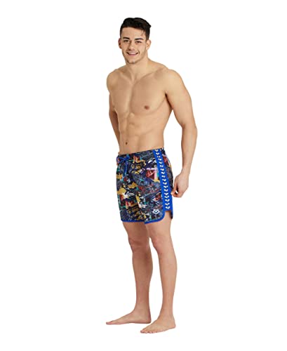 Bañador para Hombre Icons Beach Boxer Brief ARENA azul clásico de corte deportivo para natación