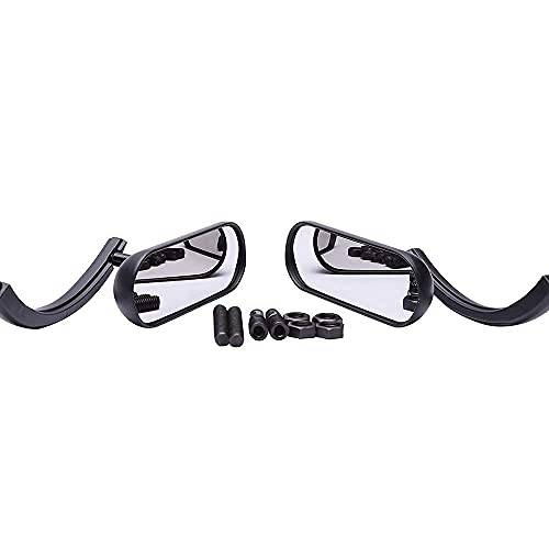 Image of DREAMIZER Motorcycle Mirrors for Handlebars - Universal 8MM 10MM Side Mirror for Street Bike Bobber Cafe Racer Touring Cruiser (Oval-Black)