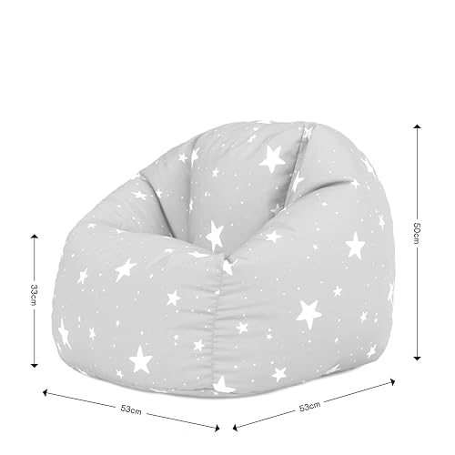 icon Christmas Print Kids Bean Bag, Kids Bean Bag Chair with Filling Included for Girls and Boys, Childs Chair, Beanbags for Children, Nursery Décor, Playroom Décor, Bedroom Accessories