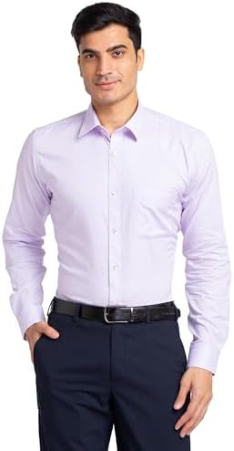 Raymond Men's Pure Cotton Checks Pattern Slim Fit Semi Cutaway Collar Full Sleeve Formal Shirt