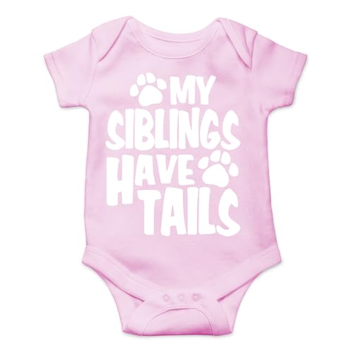Image of AW Fashions My Siblings Have Tails Baby Bodysuit Funny Cute Newborn Outfit Girl Boy Unisex Romper Clothes