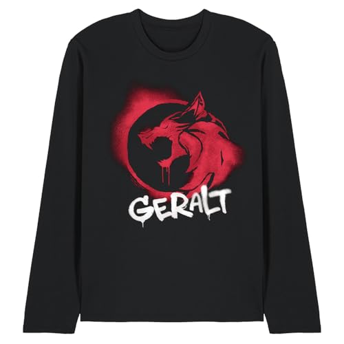 T-Shirt Witcher Geralt Graffiti Noir L : Fini les Hauts de Fan sans Style