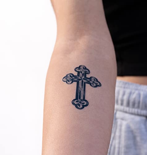 Temporary Tattoos - Volume II - 6 Temporary Tattoos ~ Face Tattoos ~ Ice Cream Cone, Dagger, Crown, Cross, etc ~ Thug Life ~ Fake Tattoos ~ Water-Transfer Tattoos