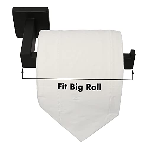 Tocten Toilet Paper Holder-Bathroom Tissue Holder Fit Big Roll Paper, Made Of Thicken Sus 304 Stainless Steel, Square Paper Roll Holder Wall Mount Suitable For Bathroom, Kitchen, Office (Black, 6.5) #TOP4