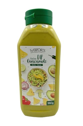 SAWORS - Salsa Guacamole, Salsa Mexicana, Aguacate Untable, Listo para untar Nachos - 960 g