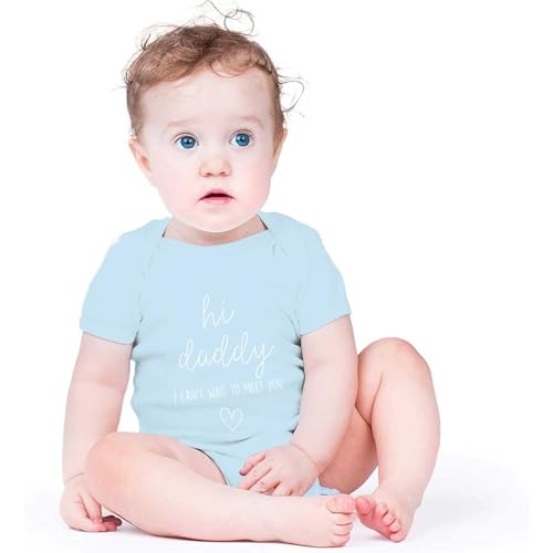 Image of Hi Daddy Bodysuit for Baby Hello Daddy Pregnancy Announcement for Husband I Love Daddys Baby Romper