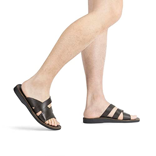 Lucas - Leather Open Toe Slide Sandal - Mens Sandals2