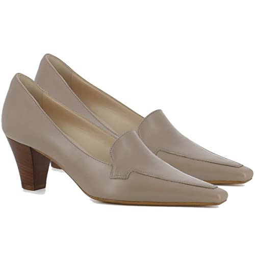 Image of LEHOOR Women Vintage Chunky Block Heel Pumps Shoes Square Pointed Toe Slip On Formal Office Work Business Loafers Shoes Suede Snakeskin Cone Heel Oxford Shoe Ladies Professional Chic Fall 4-11 M US