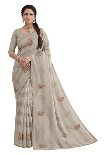 Image of Yashika Women's Georgette Art Silk Bandhej Zari Work Embroidered Saree | Women Sari