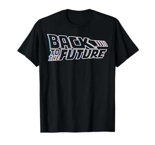 Image of Back To The Future 35th Anniversary Multi-color Logo Outline T-Shirt