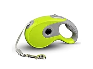 Furry Critters Retractable Dog Leash Walking Jogging Training Leash with Polyester Tape with Hand Grip and One Button Brake & Lock (Small) (Color May Vary)
