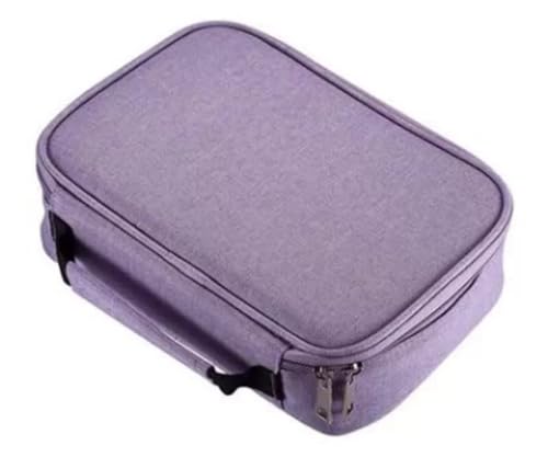 Estojo Escolar Grande Capacidade, Estojo Box Jumbo Com Alça e Elastico para 72 canetas ou lápis, Feminino Masculino, Infantil Adulto, Organizador Com Divisórias e Zíper (LILÁS)