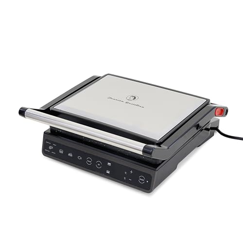 Grill Sandwichera GrillPro – 2000W, Placas Antiadherentes, Apertura 180°, Control de Temperatura Individual, Asa Fría, Tostados, Paninis, Carnes y Verduras