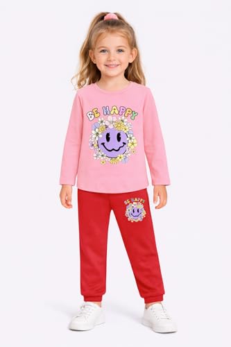 Image of TS LAVI TAVI Cotton Clothing Set for Girls Dress Full Sleeve T-shirt Top and Pyjama (Pack of 3)