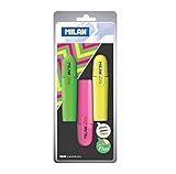Produits innovants MILAN BWM10033 Blister de 3 Marqueurs Fluo Couleurs Assorties
