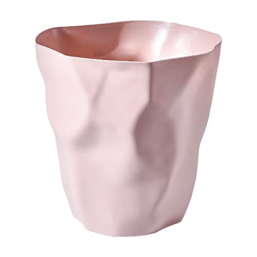 Ailler Corbeille à Papiers en Plastique Irrégulière Écologique - Poubelle de Bureau/Corbeille à Papier de Chambre (Rose)