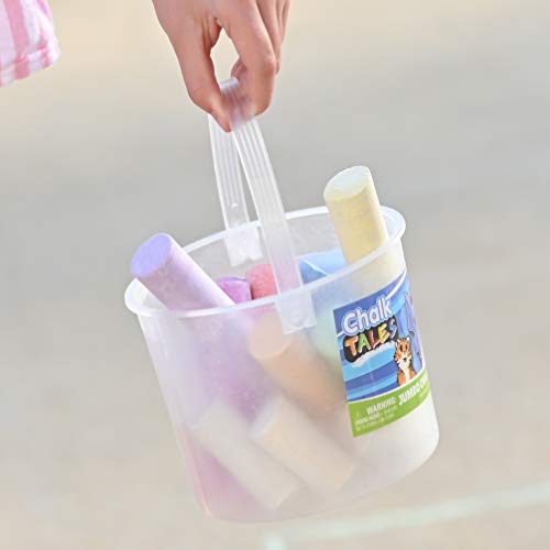 Image of Sunny Days Entertainment Sidewalk Chalk Set for Kids with Storage, Washable, Jumbo Colored Chalk for Outdoor Play and Chalkboard Art - Ages 3+ (20 Pieces, Multicolor)