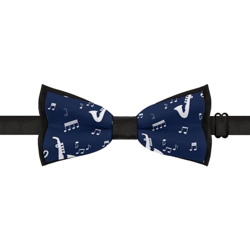 GoasNei Music Notes Saxophones Bow Tie for Men Adjustable Necktie Funny Tie Neck Ties for Weddings Party