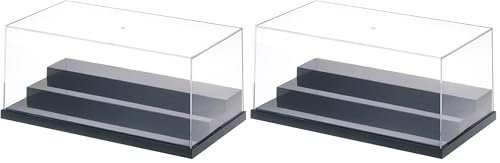 ウェーブ ディスプレイ T・ケース (L) ステージ ブラック ミニフィギュア対応 プラスチック製 W280×D150×H113mm (内寸) TC031 ディスプレイケース (× 2)